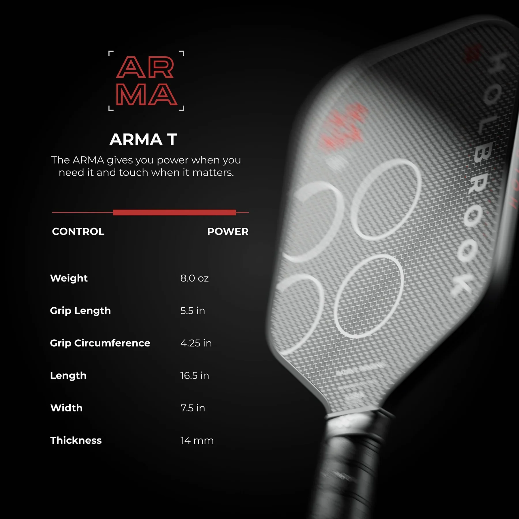 Holbrook Arma T 14mm Pickleball Paddle - Image 6