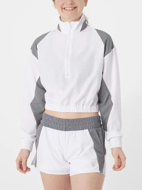 Women's K-Swiss Crop Long Sleeve Quarter Zip Tennis Top - Image 2