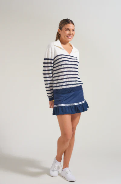 L'Oeuf Poché Pointelle Racquets Sweater - Image 3