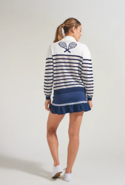 L'Oeuf Poché Pointelle Racquets Sweater - Image 4