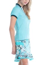 Women's Lucky In Love Geo Mod Notch Tennis Short Sleeve - Image 5