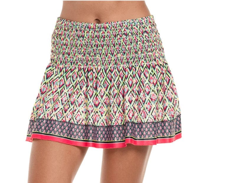 Lucky In Love Women's Long Oopsie Daisy Smocked Tennis Skirt