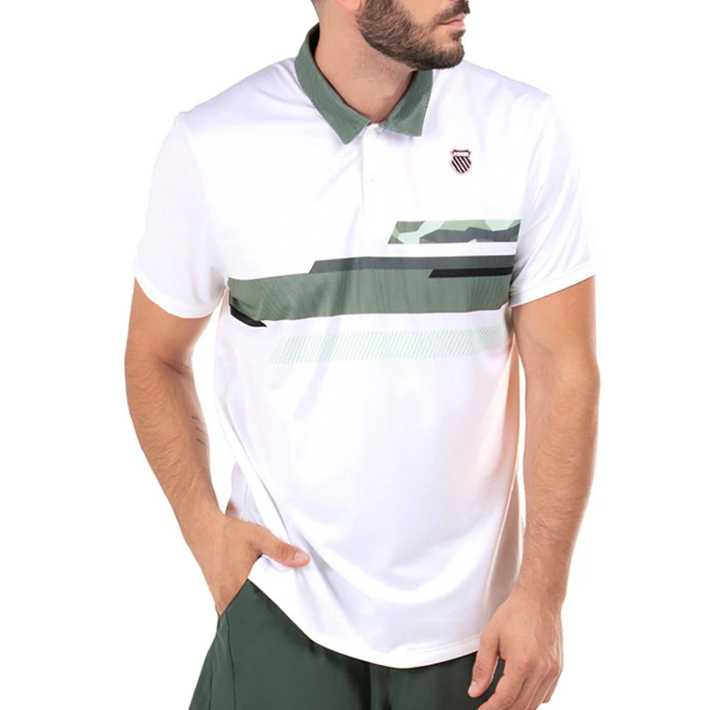 Men's K Swiss Camo Stripe Tennis Polo