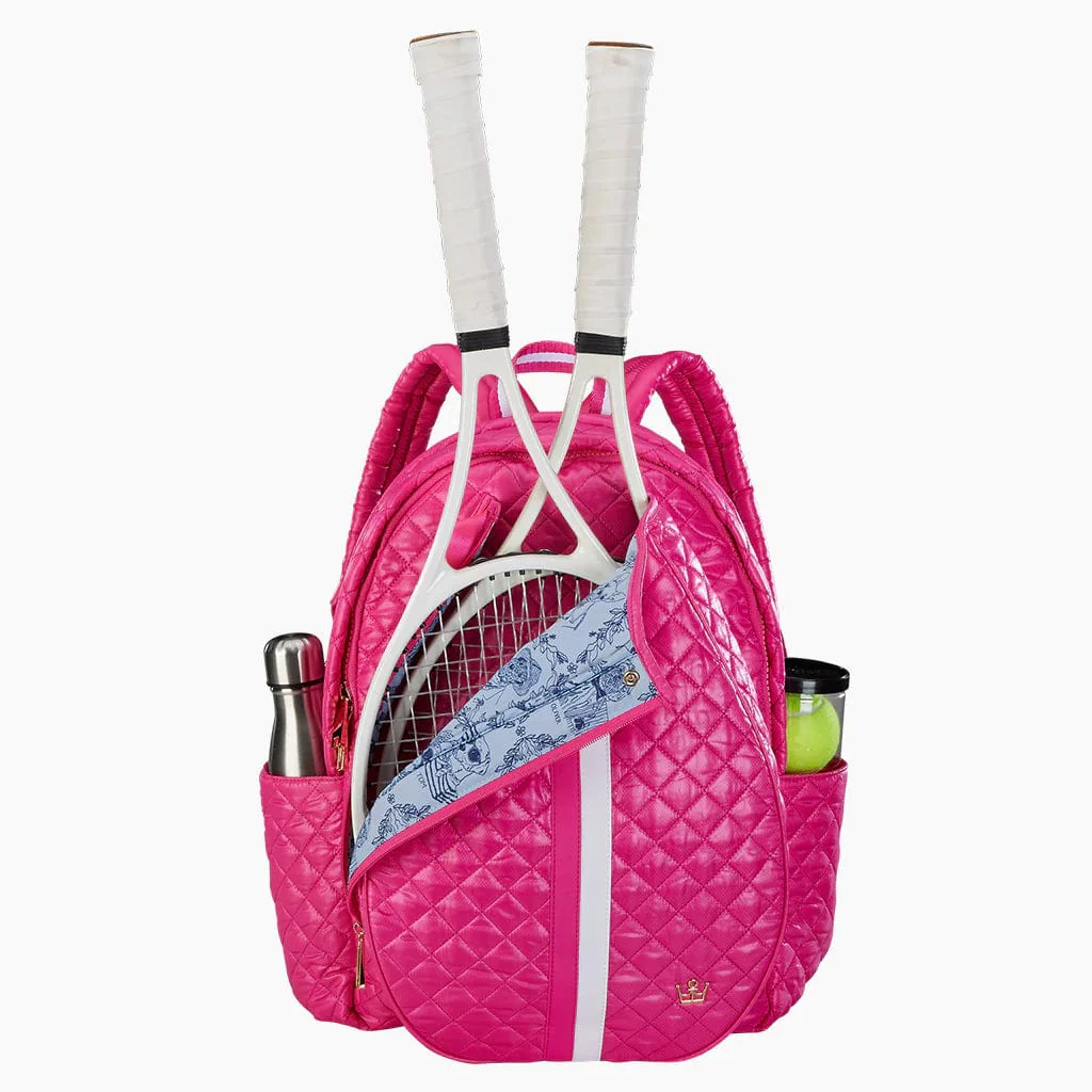 Oliver Thomas 24+7 Tennis Backpack- Fuchsia White Stripe - Image 2