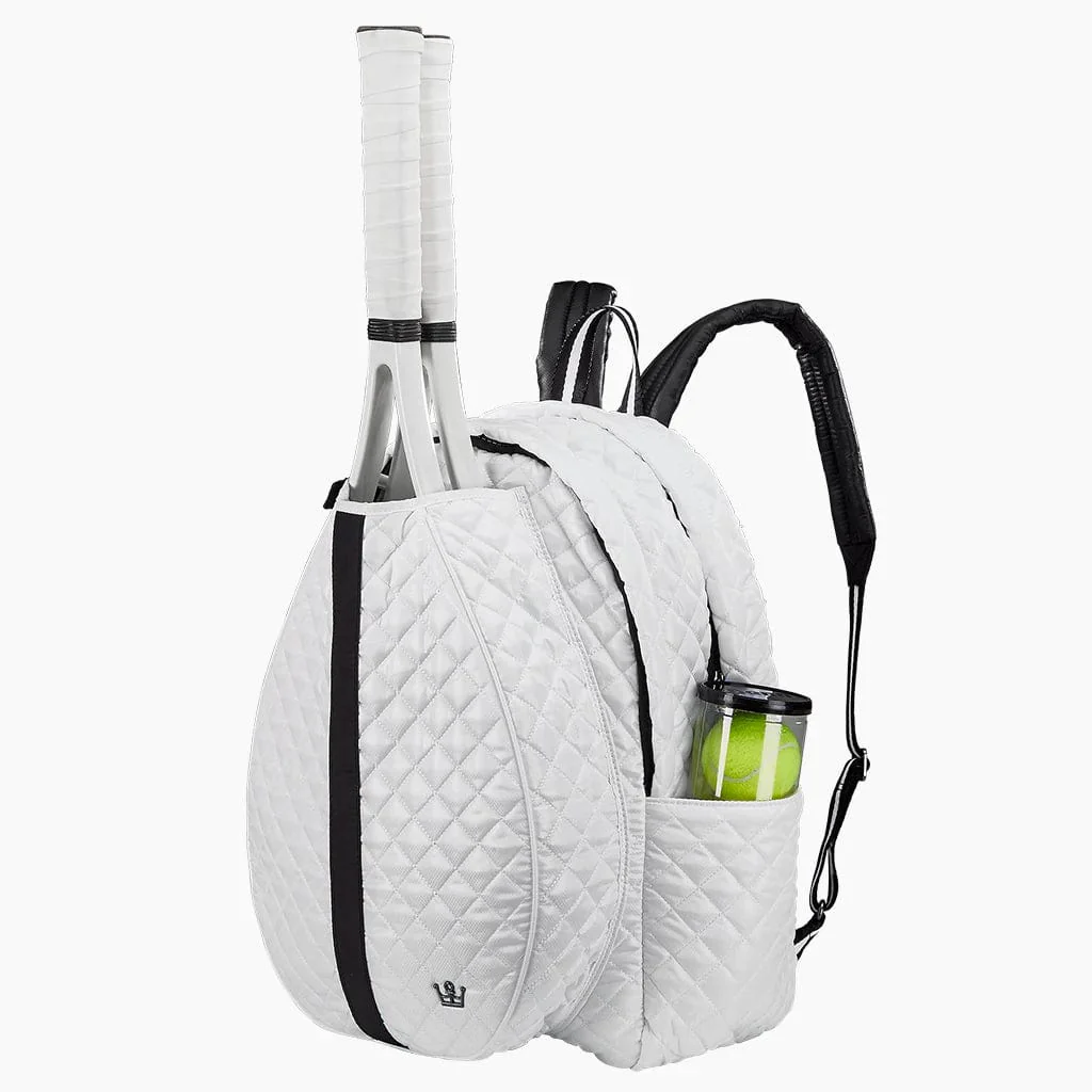 Oliver Thomas 24+7 Tennis Backpack- White/ Black Stripe - Image 2