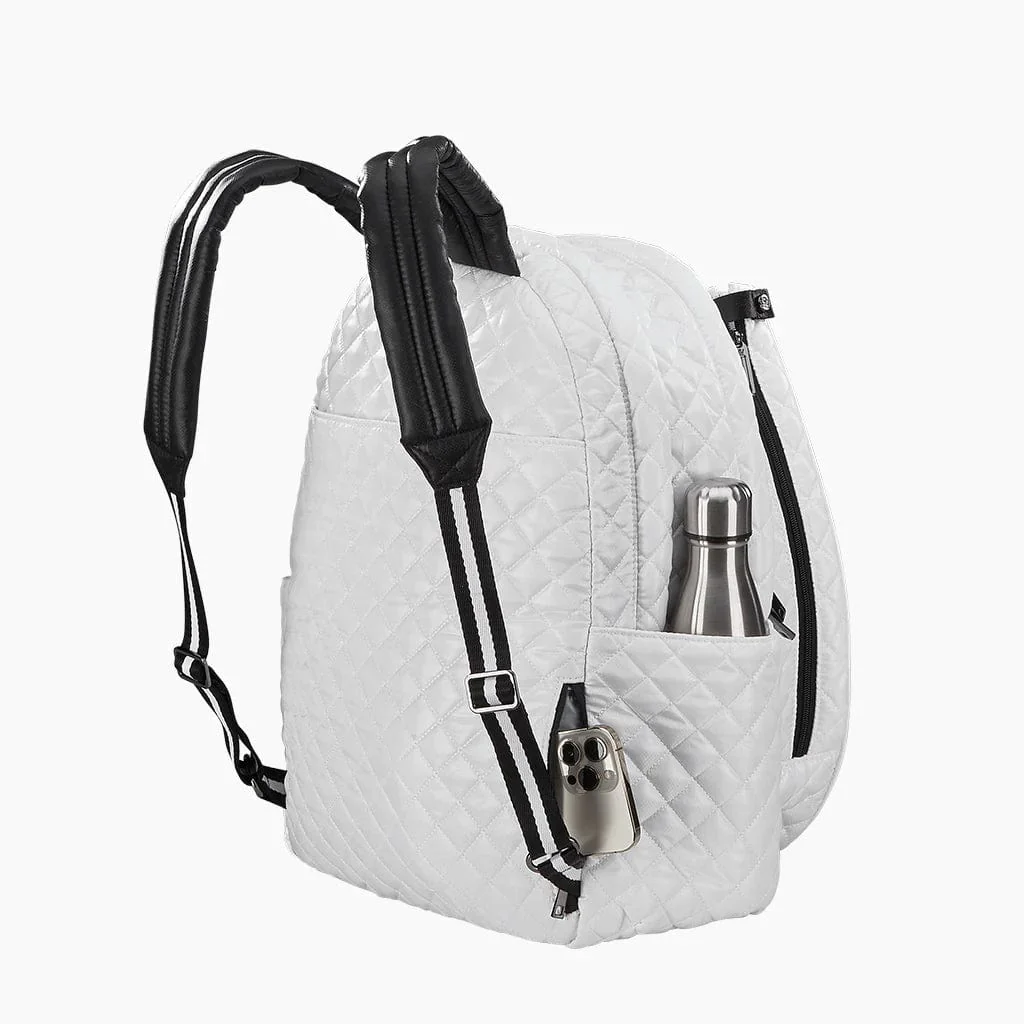 Oliver Thomas 24+7 Tennis Backpack- White/ Black Stripe - Image 3