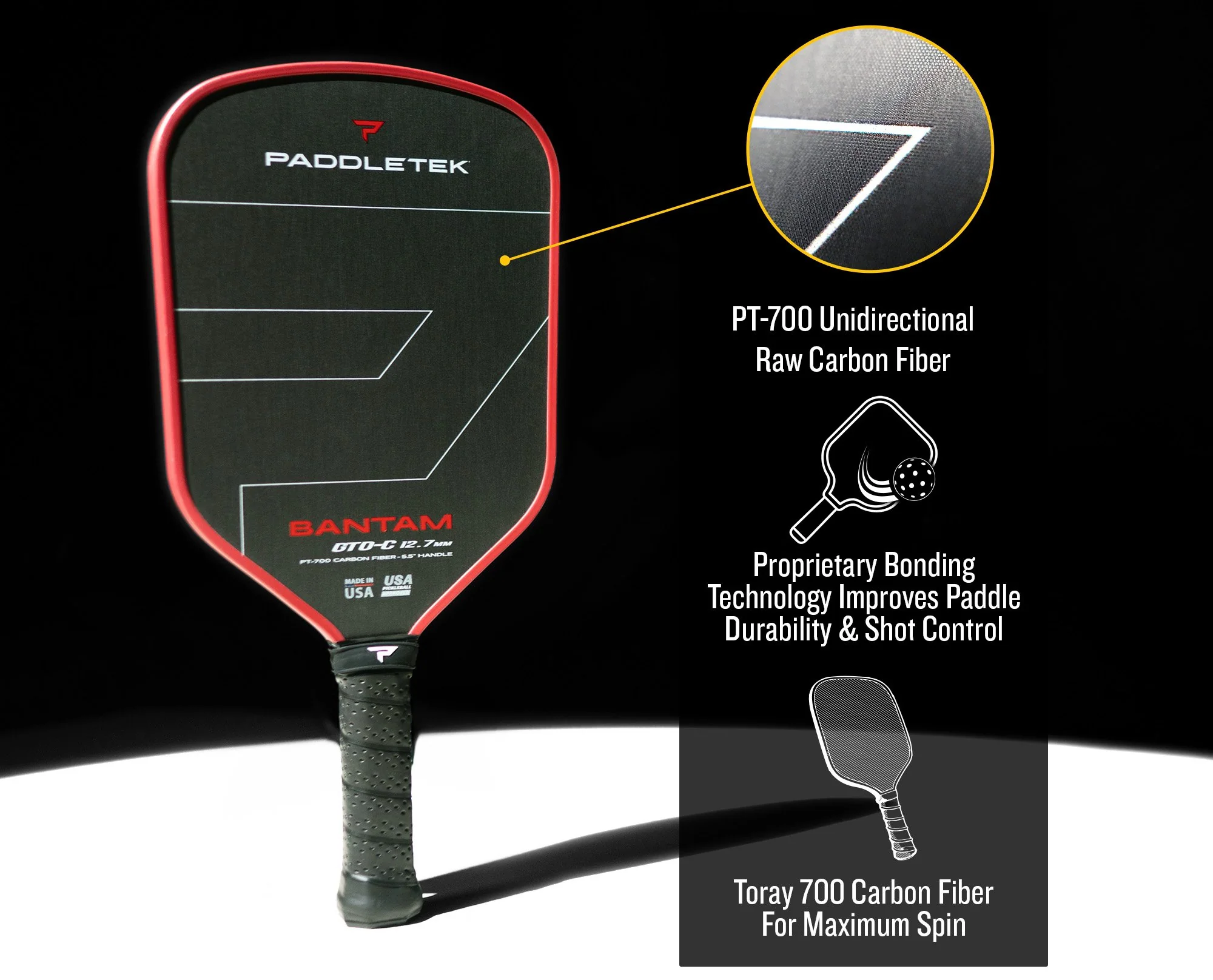Paddletek Bantam GTO-C 14.3 Pickleball Paddle - Image 5