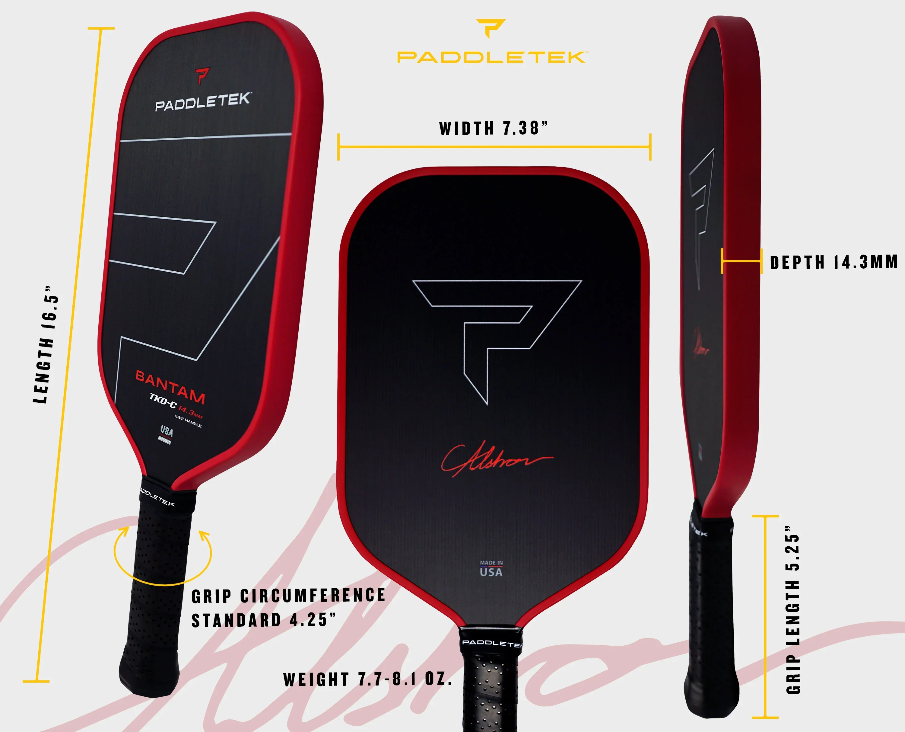 Paddletek Bantam TKO-C 14.3 Pickleball Paddle - Image 5