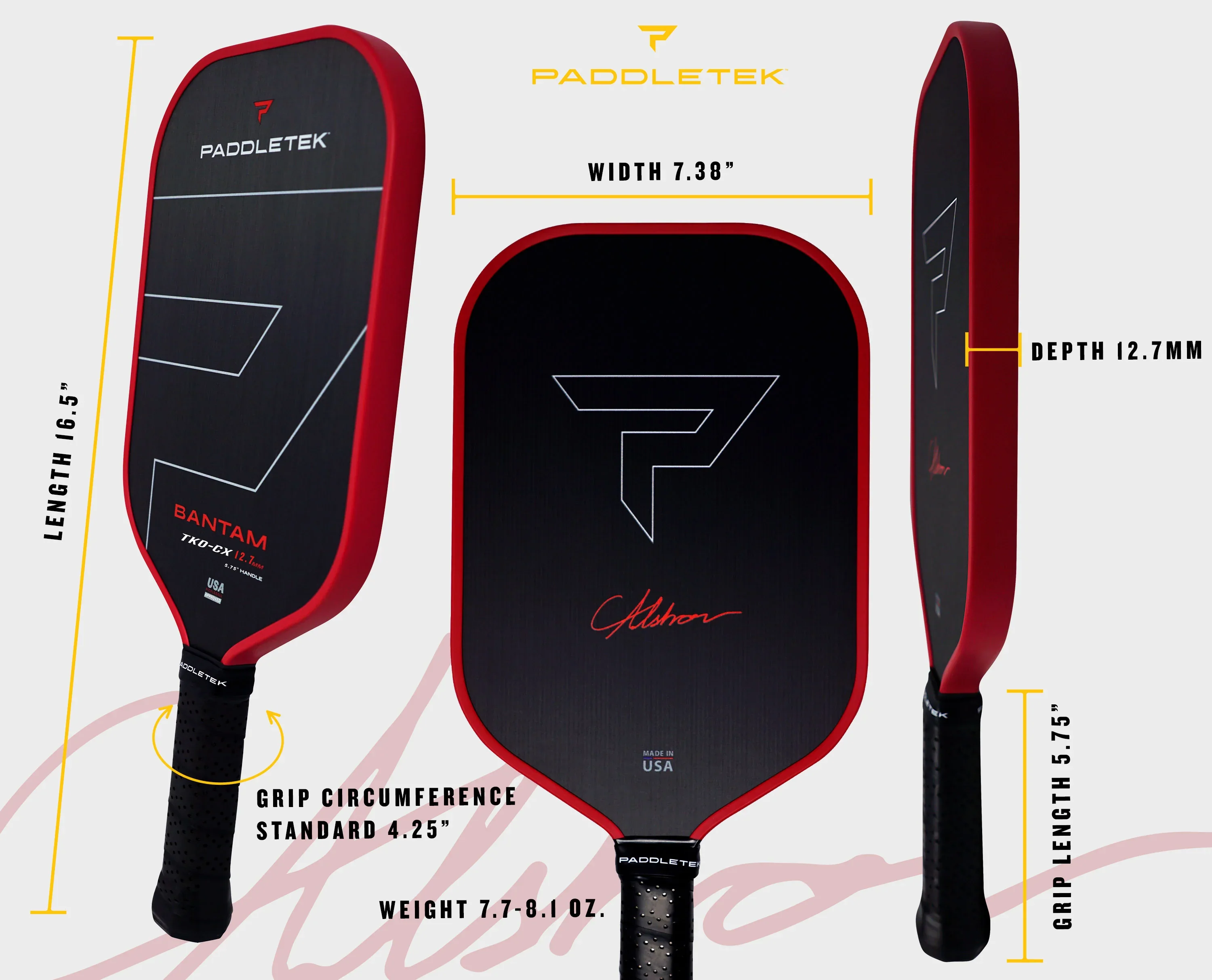 Paddletek Bantam TKO-CX 12.7 Pickleball Paddle - Image 3