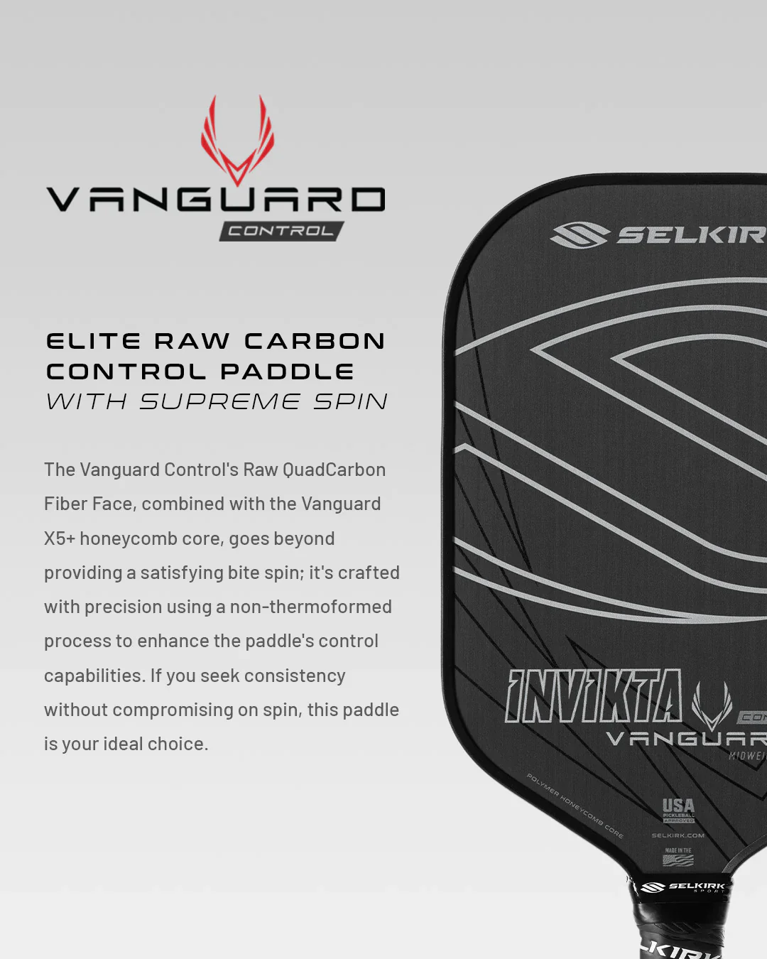 Selkirk Control Vanguard S2 Pickleball Paddle - Image 5