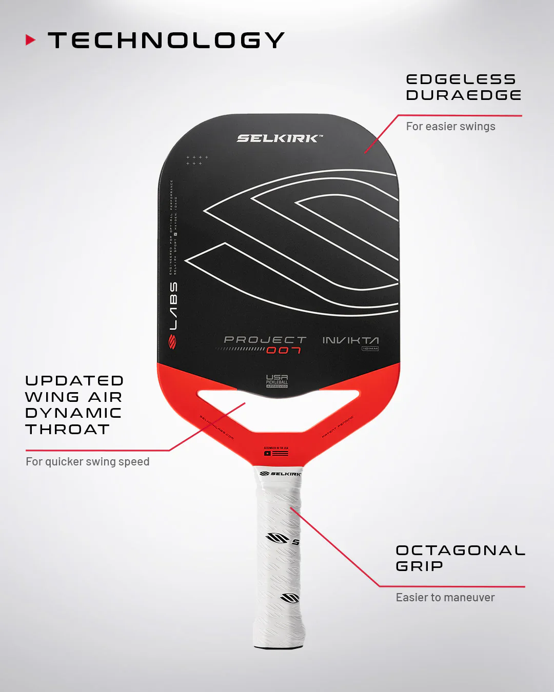 Selkirk LABS Project 007 10mm Pickleball Paddle & Soft Case - Image 5