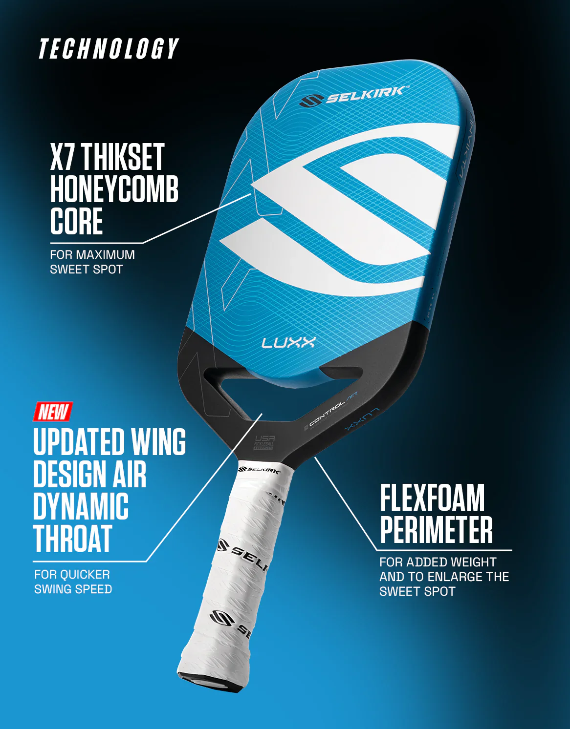 Selkirk LUXX Control Air with InfiniGrit Epic Pickleball Paddle - Image 18