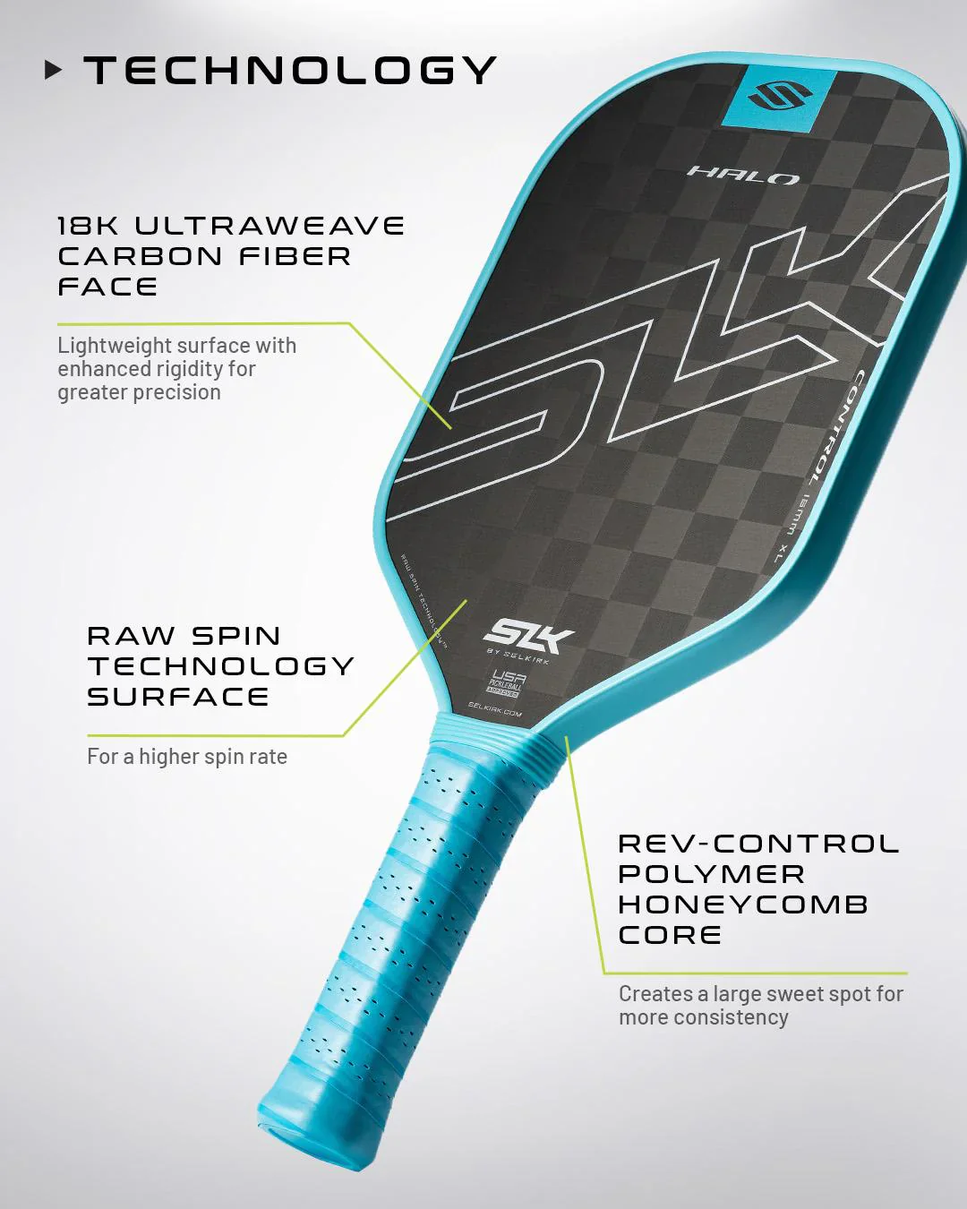 SLK Halo Control Max Pickleball Paddle - Image 5