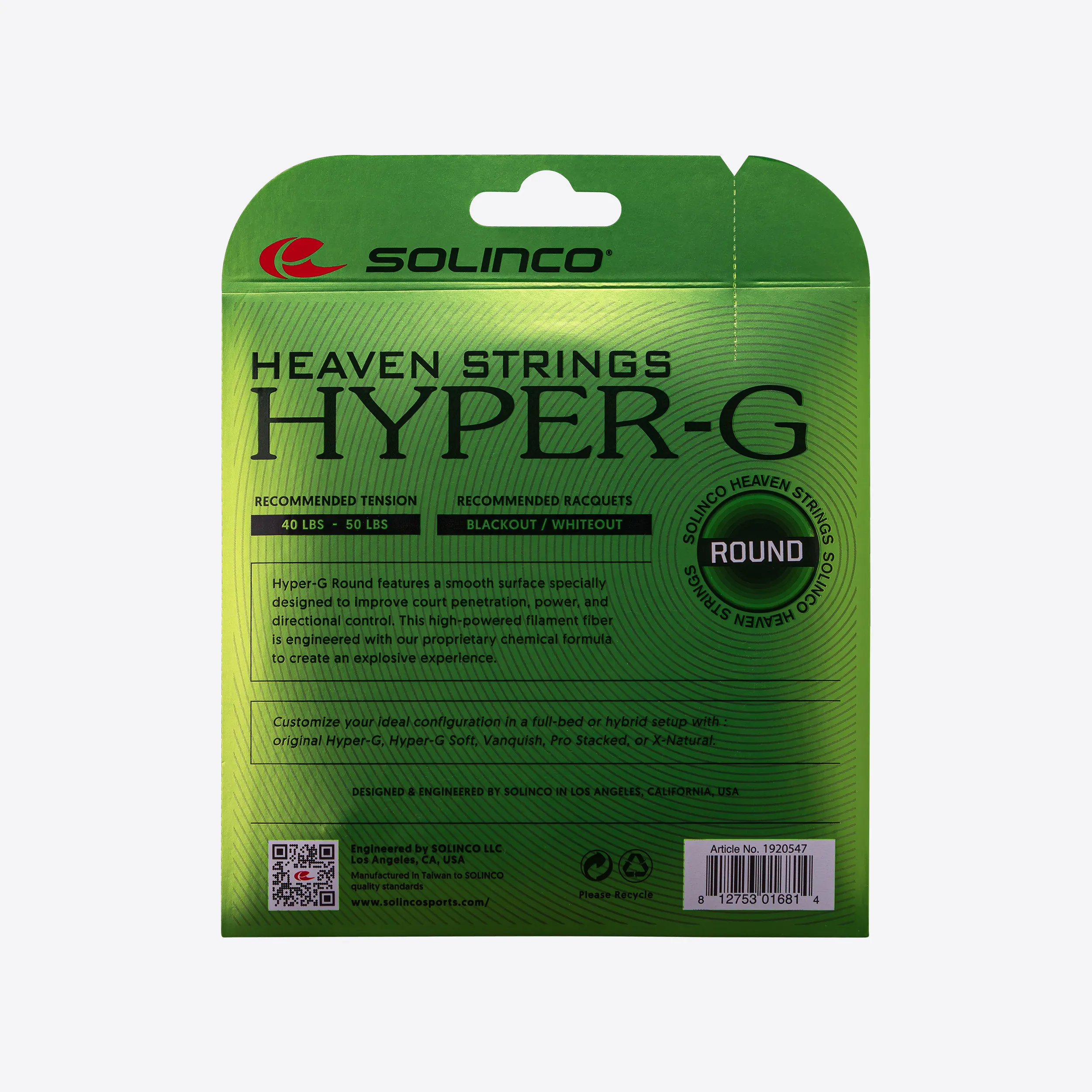 Solinco Hyper-G Round Tennis String - Set - Image 3