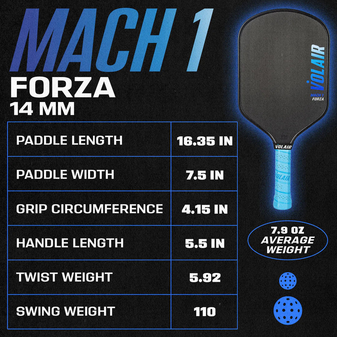 Volair Mach 1 Forza Pickleball Paddle - Image 3
