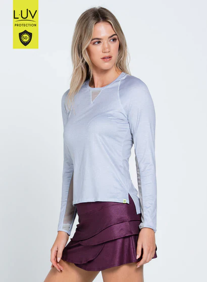 Women's Lucky in Love Heather High Low Breezy Long Sleeve - Image 3