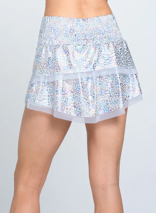 Women's Lucky in Love High Waist Rainbow Leopard 13.5" Skirt - Image 4