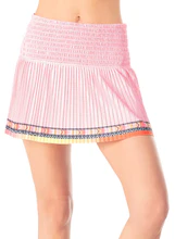 Women's Lucky In Love Long Coco Chevron Smocked Tennis Skirt