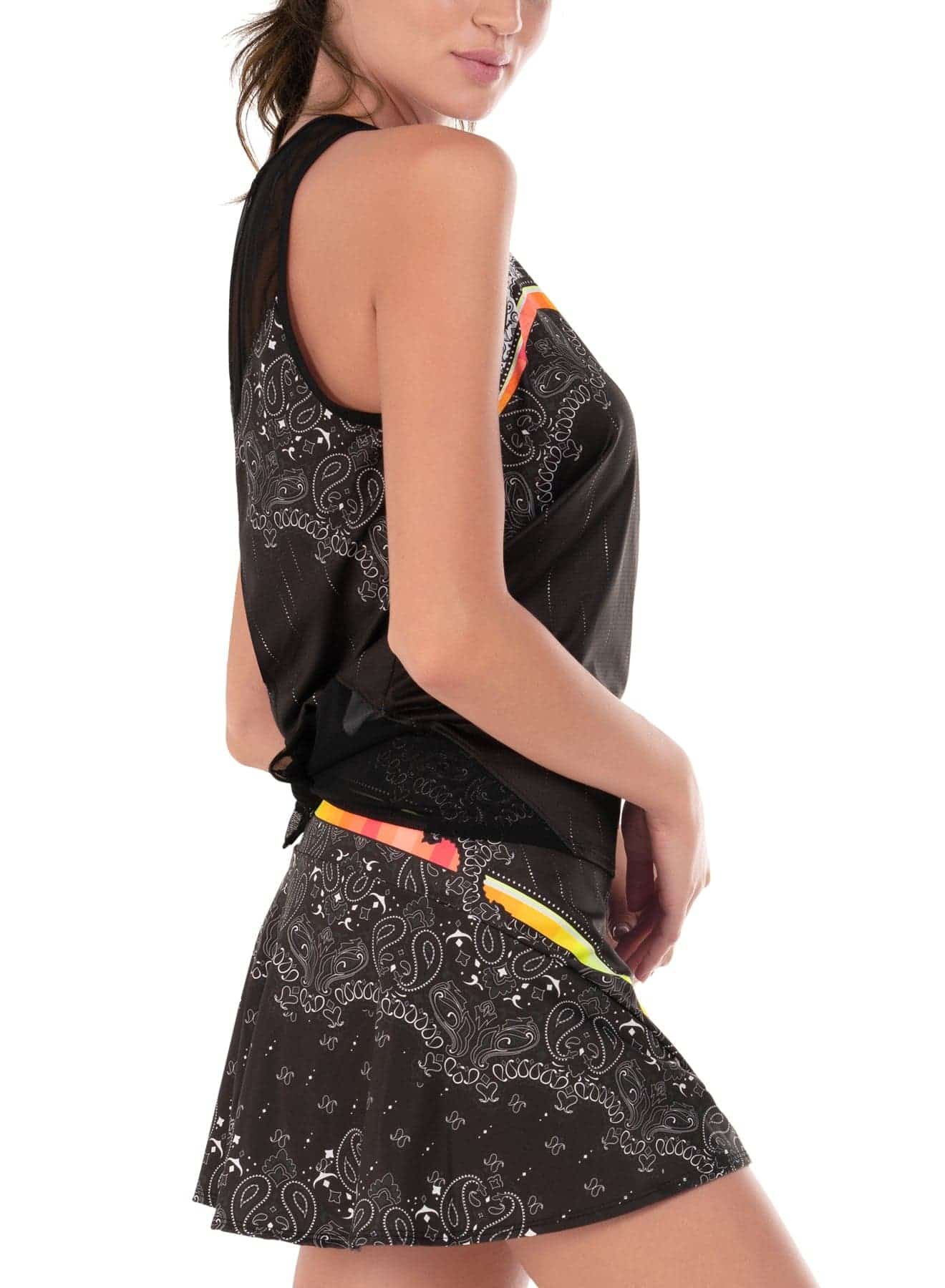 Women's Lucky In Love Paisley for You Tie Back Tennis Tank - Image 2