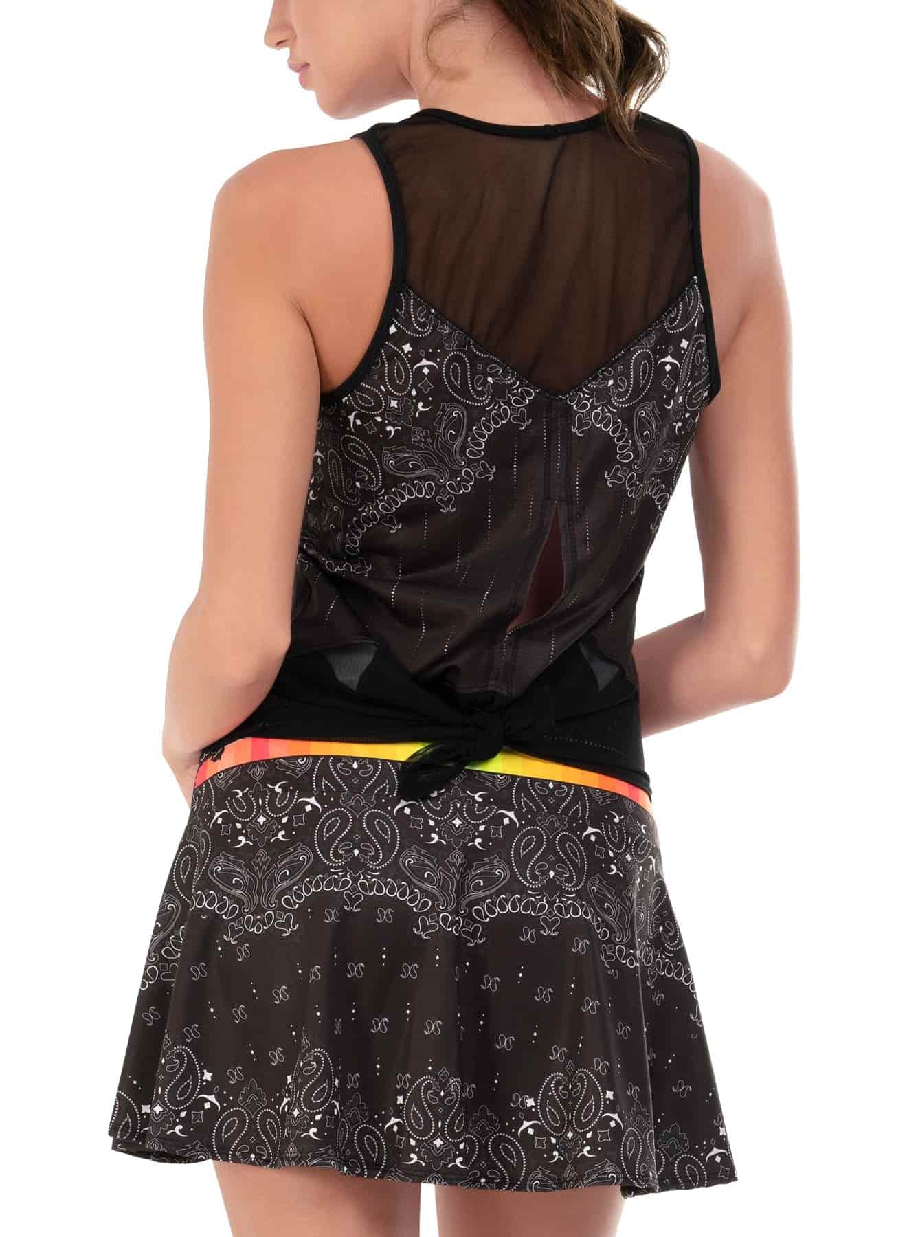Women's Lucky In Love Paisley for You Tie Back Tennis Tank - Image 3