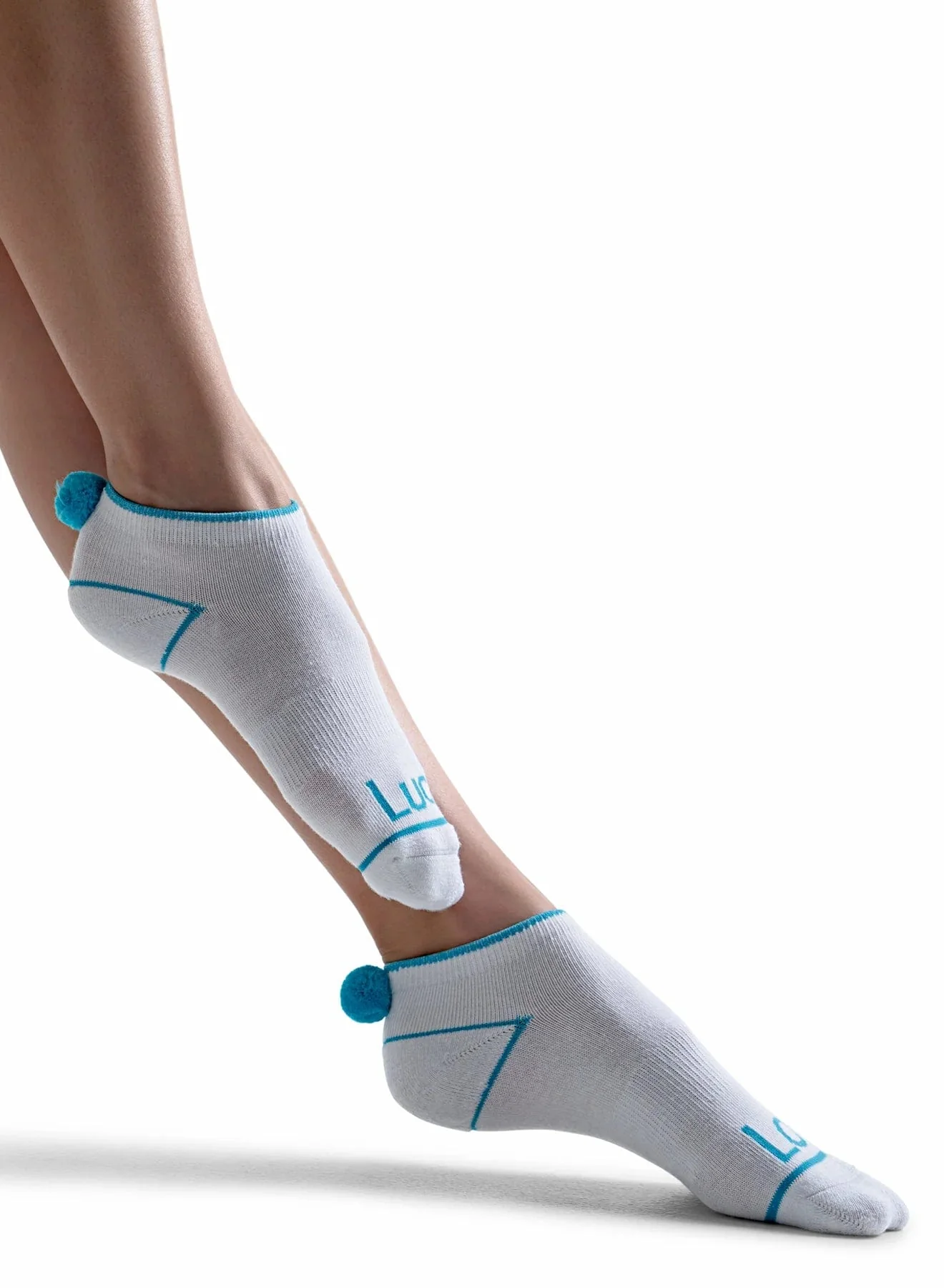 Women's Lucky in Love Pom Low Cut Socks - Image 2