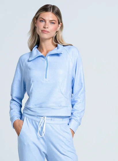 Women's Lucky in Love Renew Heather Quarter Zip Long Sleeve