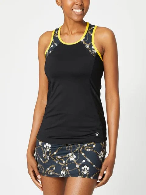 Women's Sofibella Gold Jewel Racerback Tank
